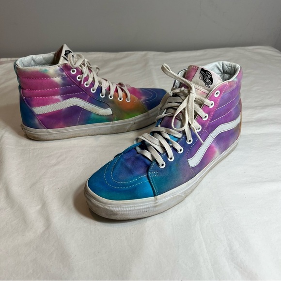 Vans rainbow tie dye Sk8 Hi high tops size 11.5 - Picture 1 of 9